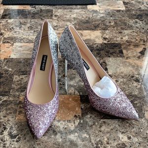 Nine West Silver/ Pink Sparkle Pumps